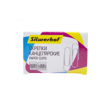 Скрепки Silwerhof 491038 металл оцинкованные 33мм (упак.:100шт) картонная коробка