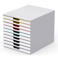 Бокс для документов Durable 7630-27 Varicolor MIX 10 выдвижных ящиков 292x280x356мм ассорти/серый