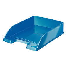 Лоток горизонтальный Esselte 52263036 Leitz WOW A4 255x70x357мм синий металлик полистирол