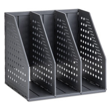 Лоток вертикальный Deli 79003Black 3отд. складной 200х150х180мм черный пластик