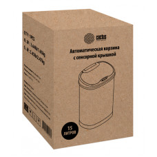 Корзина для бумаг Cactus CS-SB-15-13 овальная 15л. сталь сенсорн.кр. серебристый
