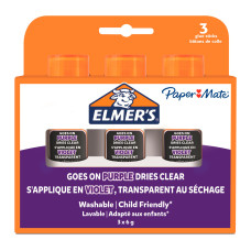 Клей-карандаш Paper Mate ELMERS 2136613 6гр фиолетовый блистер цветной (исчезающий цвет)