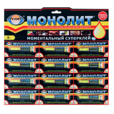 Клей секундный Монолит 403-001 3гр дисплей картонный (упак.:12шт)