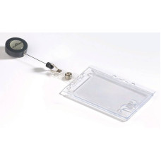 Держатель для 2 пропусков Durable 8224-19 54х90мм 80см прозрачный (упак.:10шт)