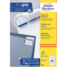 Этикетки Avery Zweckform 3657 A4 48.5x25.4мм 40шт на листе/70г/м2/100л./белый матовое самоклей. универсальная