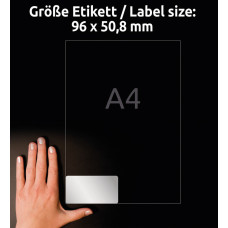 Этикетки Avery Zweckform L6012-20 A4 96x50.8мм 10шт на листе/196г/м2/20л./серебристый самоклей. для лазерной печати