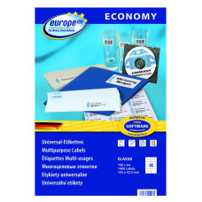 Этикетки Europe100 ELA038-100 A4 105x42.3мм 14шт на листе/70г/м2/100л./белый матовое самоклей. универсальная