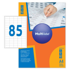 Этикетки Multilabel 40380169 A4 16.9x38мм 85шт на листе/100л./белый матовое самоклей. универсальная