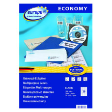 Этикетки Europe100 ELA047-100 A4 70x29.7мм 30шт на листе/70г/м2/100л./белый матовое самоклей. универсальная