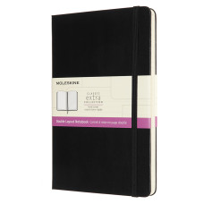 Блокнот Moleskine CLASSIC DOUBLE NB313HBK Large 130х210мм 240стр. линейка/нелинованный твердая обложка черный