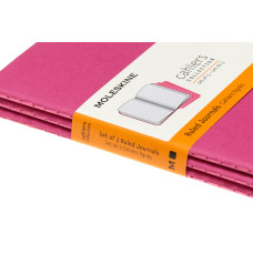 Блокнот Moleskine CAHIER JOURNAL CH011D17 Pocket 90x140мм обложка картон 64стр. линейка розовый неон (3шт)