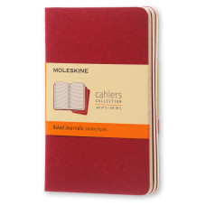 Блокнот Moleskine CAHIER JOURNAL CH111 Pocket 90x140мм обложка картон 64стр. линейка клюквенный (3шт)
