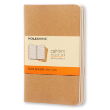 Блокнот Moleskine CAHIER JOURNAL QP411 Pocket 90x140мм обложка картон 64стр. линейка бежевый (3шт)