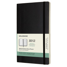 Еженедельник Moleskine ACADEMIC SOFT WKNT Large 130х210мм датир.18мес 208стр. мягкая обложка черный