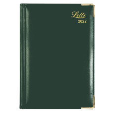 Ежедневник Letts LEXICON (PU) A5 искусст. кожа белые страницы позолоч. срез метал. уголки зеленый
