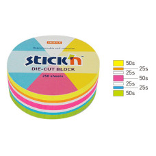 Блок самоклеящийся бумажный Stick`n 21830 67x67мм 250лист. неон ассорти 