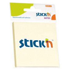 Блок самоклеящийся бумажный Stick`n 21198 76x76мм 100лист. 70г/м2 пастель желтый европодвес