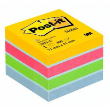 Блок самоклеящийся бумажный 3M Post-it Original 2051-U Мармелад 7100172396 51x51мм 400лист. ассорти 3цв.в упак.