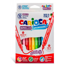 Фломастеры Carioca BIRELLO 41457 12цв. коробка с европодвесом