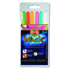 Фломастеры Koh-I-Noor Magic 771612JF01TERU Вентилируемый смываемые 5цв. +1волшеб. ПВХ с подвесом (6шт.)
