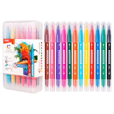 Фломастеры Deli EC151-12/A Color Emotion 12цв. пластиковая коробка (12шт.)