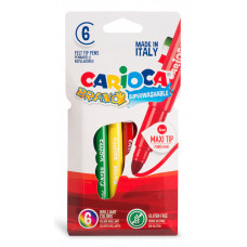 Фломастеры Carioca Bravo 42767 6мм 6цв. блистер картонный