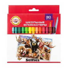 Фломастеры Koh-I-Noor Selfies 1002 771002CJ22KS Вентилируемый 30цв. коробка с европодвесом