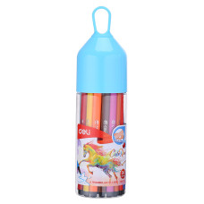 Фломастеры Deli EC10526 ColoRun трехгр. Вентилируемый смываемые 24цв. пластиковая туба