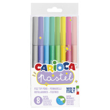 Фломастеры Carioca Pastel 43032 смываемые 8цв. пвх с европодвесом