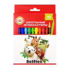 Фломастеры Koh-I-Noor Selfies 1002 771002AB22KS Вентилируемый 12цв. коробка с европодвесом