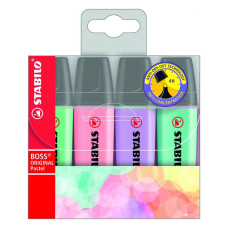 Набор текстовыделителей Stabilo Stabilo Boss Original Pas скошенный пиш. наконечник 2-5мм 4цв.