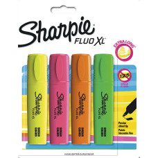 Набор текстовыделителей Paper Mate Fluo XL 1825662 Sharpie треуг. пиш. наконечник 0.5-2.5-5мм флуоросцентный 4цв. блистер