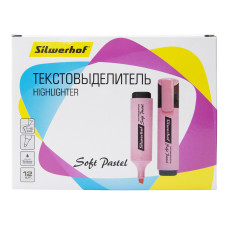 Текстовыделитель Silwerhof Soft Pastel 108133-26 скошенный пиш. наконечник 1-5мм розовый пастельный коробка