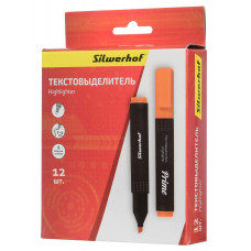 Текстовыделитель Silwerhof Prime 108031-06 скошенный пиш. наконечник 1-4мм оранжевый коробка