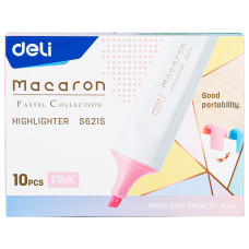 Текстовыделитель Deli ES621Spink Macaron скошенный пиш. наконечник 1-5мм розовый