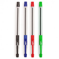 Ручка шариковая Cello SLIMO GRIP 0.7мм резин. манжета 4цв. ассорти (10чер/25син/10кр/5зел) пластик.стакан