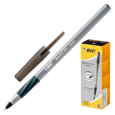 Ручка шариковая Bic РАУНД СТИК ЭКЗАКТ (918542) 0.7мм резин. манжета серый черные чернила коробка картонная