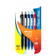 Набор шариковых ручек Paper Mate INKJOY 300RT (S0959940) ULV авт. однораз. 0.5мм резин. манжета ассорти (5шт)