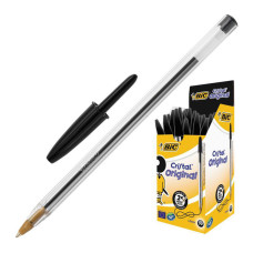 Ручка шариковая Bic CRISTAL (847897) 1мм прозрачный черные чернила коробка картонная