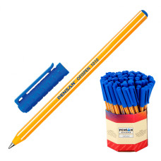 Ручка шариковая Pensan OFFICEPEN 1010 (1010/60BLUE) 1мм игловидный пиш. наконечник круглая телескопич.корпус корпус пластик желтый синие чернила