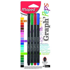 Ручка капиллярная Maped GRAPH`PEPS (749144) 0.4мм 4цв. эргоном.зона обхвата блистер