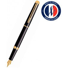 Ручка перьев. Waterman Hemisphere (S0920610) Mars Black GT F сталь нержавеющая/позолота 23К в компл.:картридж 1шт с синими чернилами подар.кор.конвертор/картриджи