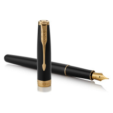 Ручка перьев. Parker Sonnet Core F539 (1931494) LaqBlack GT F сталь нержавеющая/позолота подар.кор.конвертор/картриджи