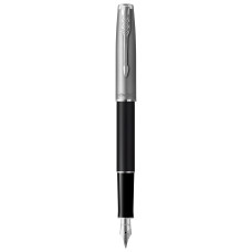 Ручка перьев. Parker Sonnet F546 (2146864) Black CT F сталь нержавеющая в компл.:картридж 1шт с черными чернилами подар.кор.конвертор/картриджи