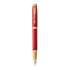 Ручка перьев. Parker IM Premium F318 (2143650) Red GT F сталь нержавеющая в компл.:картридж 1шт с синими чернилами подар.кор.конвертор/картриджи