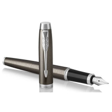 Ручка перьев. Parker IM Core F321 (1931650) Dark Espresso CT F сталь нержавеющая в компл.:картридж 1шт с синими чернилами подар.кор.конвертор/картриджи