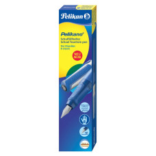 Ручка перьев. Pelikan School Pelikano (PL802901) синий M сталь нержавеющая для правшей в компл.:картридж 1шт с синими чернилами карт.уп.