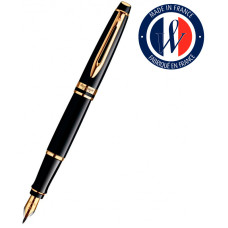 Ручка перьев. Waterman Expert 3 (S0951640) Black Laque GT F сталь в компл.:картридж 1шт с синими чернилами подар.кор.конвертор/картриджи
