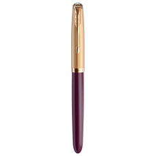 Ручка перьев. Parker 51 Premium (2123516) Plum GT F золото 18K в компл.:картридж 2шт с черными чернилами подар.кор.конвертор/картриджи