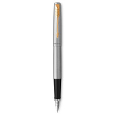 Ручка перьев. Parker Jotter Core F691 (2030948) Stainless Steel GT M сталь нержавеющая в компл.:1 синий картридж Quink Z11 увеличенного размера или 2 синих мини картриджа Quink Z17 MINI подар.кор.конвертор/картриджи